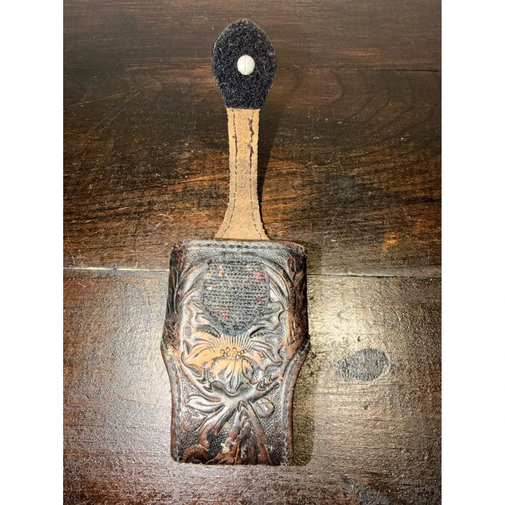 Hand Tooled Western Leather Belt Pouch Clip On Holster Tool Holder Rustic Floral